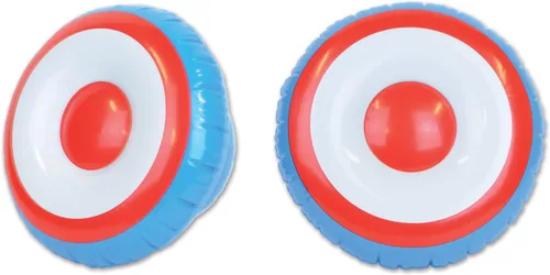 Miniatura 8 de Beistle Martillos inflables, paquete de 2, accesorios inflables novedosos con cabeza plateada y mango marrón, premios de carnaval de héroe