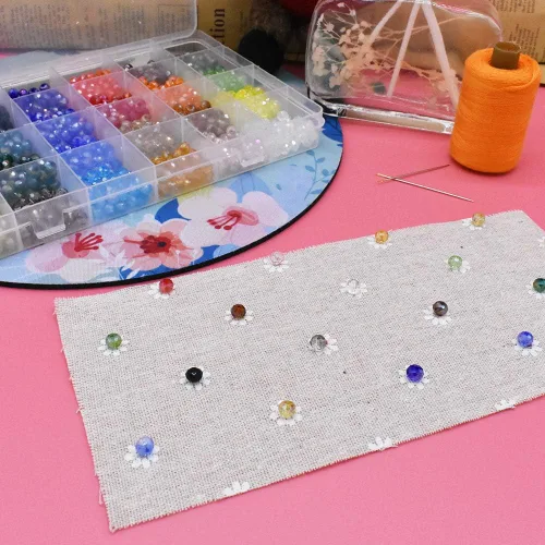 Miniatura 5 de 1200 cuentas de cristal Briolette de cristal facetadas AB de 0.236 pulgadas para hacer joyas, pulseras, collares, 24 colores con caja de contenedor