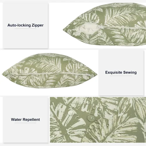 Miniatura 214 de Juego de 2 almohadas para exteriores de 16 x 16 pulgadas, repelentes al agua con interiores, para muebles de patio, hogar, jardín, geometría bohemia