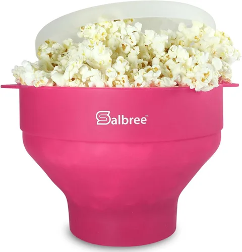 Miniatura 13 de La máquina original Salbree para palomitas de maíz plegable de silicona para microondas, cuenco microondas con capacidad para 16 tazas, utiliza aire