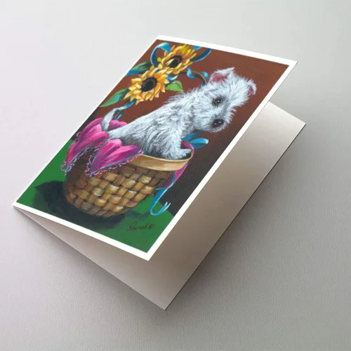 Miniatura 120 de Caroline's Treasures PPP3013GCA7P - Tarjetas de felicitación y sobres para mascotas de Basset Hound Teacher, paquete de 8 tarjetas en blanco