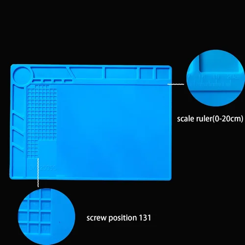 Miniatura 3 de Alfombrilla de soldadura de silicona de 13.8 x 9.8 pulgadas, almohadilla de trabajo de reparación para banco de trabajo de soldadura Protenction