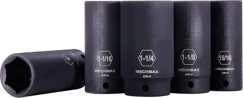 Miniatura 5 de MECHMAX - Juego de 14 llaves de vaso de impacto profundo resistentes de 1/2 pulgada, tamaños estándar, 3/8-1-1-1/4 pulgadas, diseño de pared gruesa