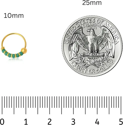 Miniatura 3 de Creations - Par de aretes de aro hechos a mano con cuentas de cartílago pequeño de 0.394 pulgadas, plata de ley 925, cuentas de color blanco, aros