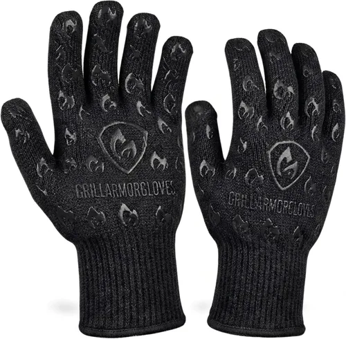 Guantes para horno Grill Armor – Guantes resistentes al calor de 932 °F, al fuego y a los cortes para barbacoa, parrilla, cocina, asado, horneado,