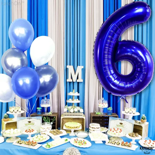 Miniatura 675 de KatchOn, Globo grande azul número 2 de 40 pulgadas Decoraciones de cumpleaños de Baby Shark para niño de 2 años Globo azul número 2 Globo