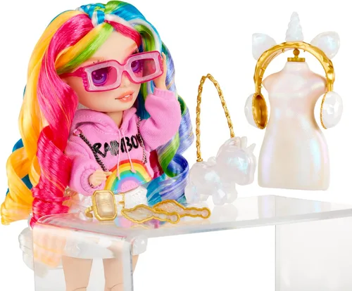 Miniatura 4 de Rainbow High Creative Crystals Amaya - Muñeca de moda Rainbow 11 de 11 pulgadas con kit para hacer accesorios de cristal, anillo para ti, bricolaje