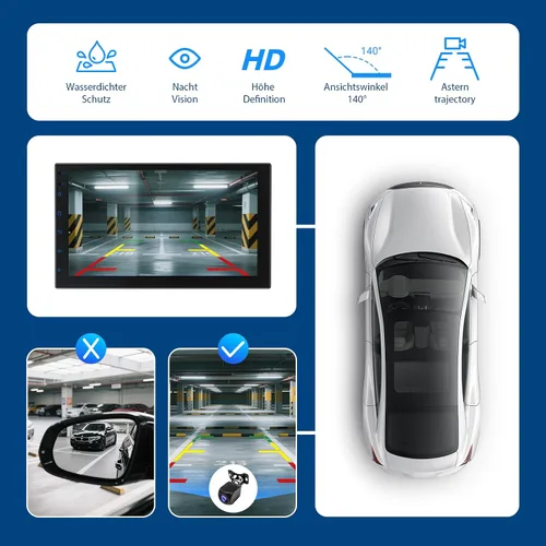 Miniatura 5 de Haudio Pantalla inalámbrica CarPlay doble DIN para automóvil, pantalla táctil HD de 7 pulgadas con Apple CarPlay, Android Auto, cámara de respaldo