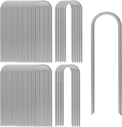 Miniatura 14 de AAGUT 100x Estacas de Jardín de Metal para Carpas, Estacas de Riego para Línea de Goteo, Estacas Red de Alambre de 12 Pulgadas de Parte Superior