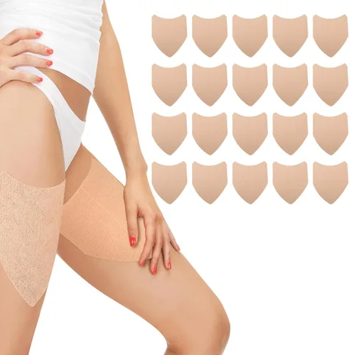 Agatige 20 parches antifricción en los muslos, color de la piel en forma de V, protectores elásticos de rozaduras en los muslos, almohadillas de