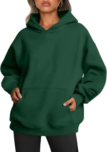 Miniatura 79 de Trendy Queen - Sudaderas extragrandes con capucha para mujer, suéteres de manga larga, sin botones, de vellón, de otoño, ropa de invierno