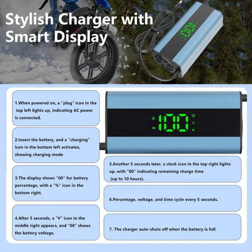 Miniatura 4 de Cargador de scooter eléctrico de 42 V 2.1 A, enchufes universales 5 en 1, para scooter eléctrico con clasificación de 36 V, batería de litio