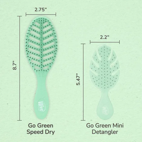 Miniatura 7 de Wet Brush Go Green Speed Dry - Cepillo de diseño ventilado y cerdas ultrasuaves HeatFlex, mango ergonómico, para cabello enredado e incontrolable