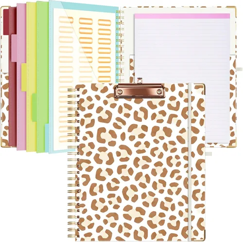 Miniatura 10 de Ospelelf Folio portapapeles con bloc de notas para tamaño carta, carpeta portapapeles con almacenamiento, 5 carpetas con 10 bolsillos, cierre Tarot