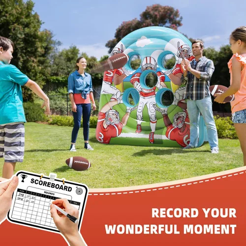 Miniatura 4 de Juego inflable gigante de lanzamiento de objetivos de fútbol de 6 pies, divertidos juegos de patio para interiores y exteriores para niños