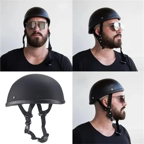 Miniatura 4 de Medio casco de motocicleta de estilo retro, diseño clásico, medio casco de motocicleta, certificado por DOT
