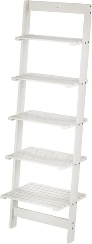 Miniatura 8 de Lavish Home - Estantería de escalera de 5 niveles, estantería inclinada estrecha de 50 pulgadas, estantería de madera para sala de estar, baño