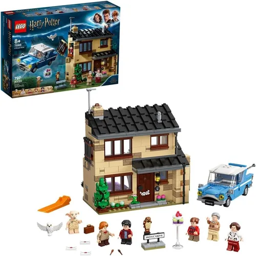 LEGO Harry Potter 4 Privet Drive 75968 Casa y Coche Volador Ford Anglia, Regalos del Mundo Mágico para Niños, Niñas y Niños con Minifiguras de Harry