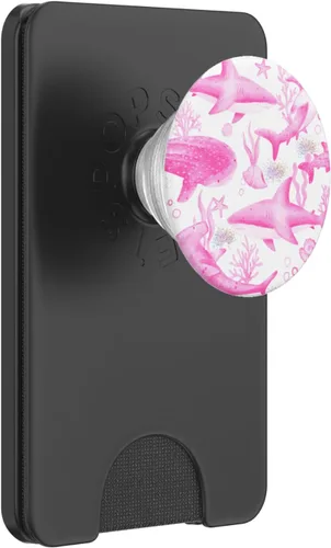 Miniatura 7 de Divertida cabeza de tiburón, cabeza de martillo, tiburón, lindo patrón de tiburón rosa, PopSockets intercambiables PopGrip