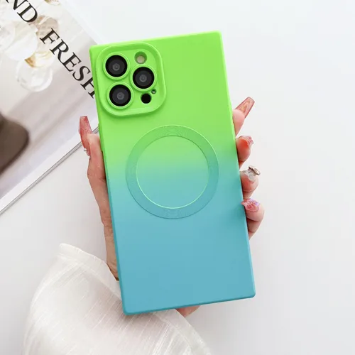 Funda cuadrada para iPhone 12 Pro, compatible con MagSafe, protector completo de lente de cámara, funda multicolor de lujo para mujeres y niñas,
