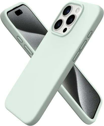 Miniatura 26 de ORNARTO Funda compatible con iPhone 15 Pro de 6.1 pulgadas, silicona líquida de 3 capas cubierta completa de goma de gel suave, funda protectora