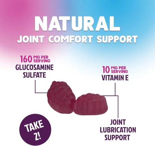 Miniatura 5 de Gomitas de apoyo articular – Glucosamina Plus Vitamina E Suplemento de apoyo articular de la naturaleza para molestias ocasionales para espalda