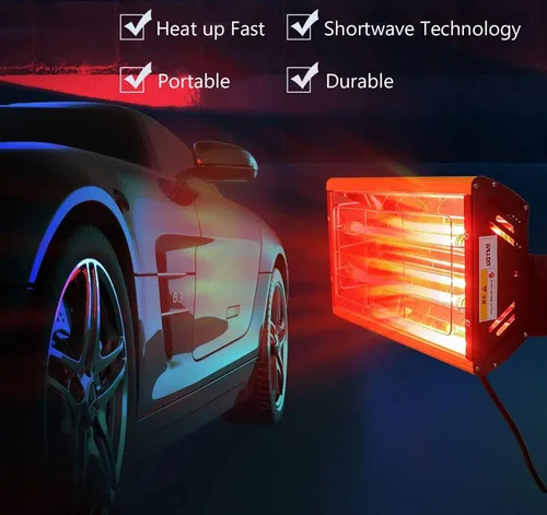 Miniatura 2 de Lámpara infrarroja de mano para pintura de coche de 2 kw/110 V/220 V, lámpara de curado de pintura de infrarrojos, sistema de pintura portátil