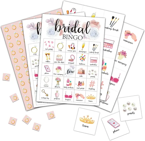Cartas de bingo para boda, juego de despedida de soltera para 24 jugadores, juegos de fiesta de boda/despedida de soltera para actividades