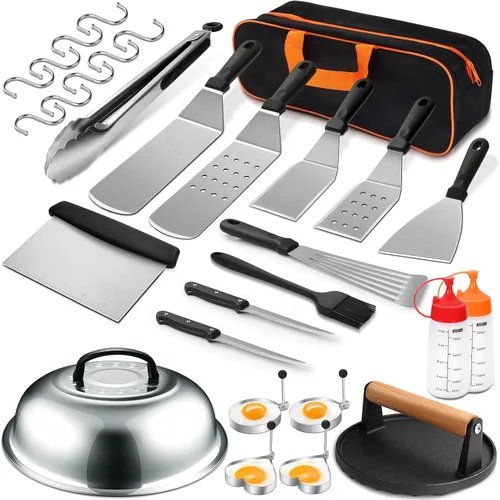 Juego de accesorios para parrilla de 30 piezas, juego de accesorios para parrilla de parte superior plana para Blackstone y Camp Chef, juego de