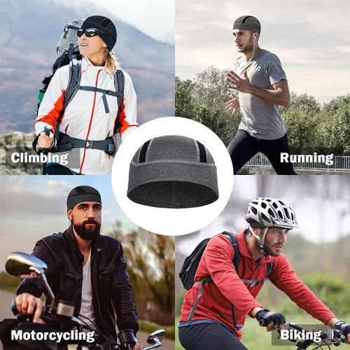 Miniatura 5 de Skull Cap Helmet Liner Beanie, Cooling Mesh Cycling Running Hat for Men Women, Fits Under Helmets