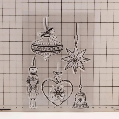 Miniatura 3 de Bolas de Navidad transparentes para hacer tarjetas de Navidad o diarios, adornos decorativos de Navidad con estrellas colgantes, sellos de silicona