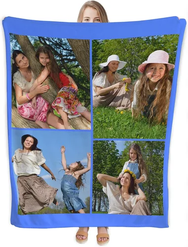 Miniatura 14 de Manta personalizada con foto y texto, manta de franela personalizada con carga cualquier foto, regalos personalizados para papá, mamá, familia, 1