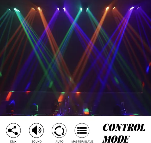 Miniatura 4 de 8x15W Spider Moving Head Light LED RGBW 4in1 Luz de escenario portátil, haz de fiesta estroboscópico DJ Iluminación DMX 512 y activado por sonido