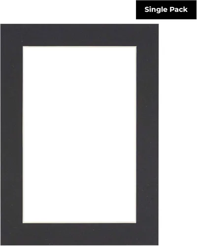 Miniatura 4 de Tapete de 5 x 7 pulgadas para marco de 8 x 10 pulgadas, tablero precortado sin ácidos, negro mate de 5 x 7 pulgadas, hecho para adaptarse a un marco