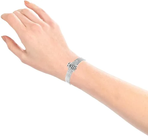 Miniatura 6 de Me Plus - Pulsera de acero inoxidable para mujer, diseño de diamantes de imitación de plata, oro transparente