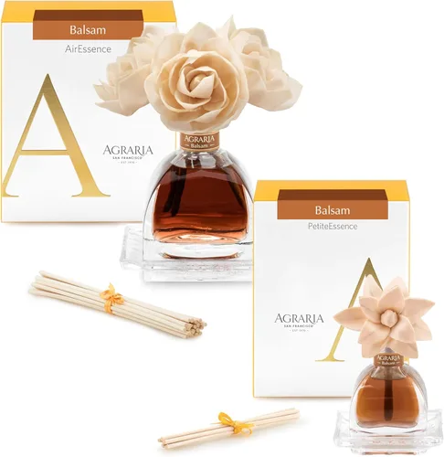 Miniatura 14 de Agraria Juego de difusor de varillas de bálsamo, Air Essence y Petite Essence Luxury Fragrance Duo con aceites esenciales naturales, flores de sol