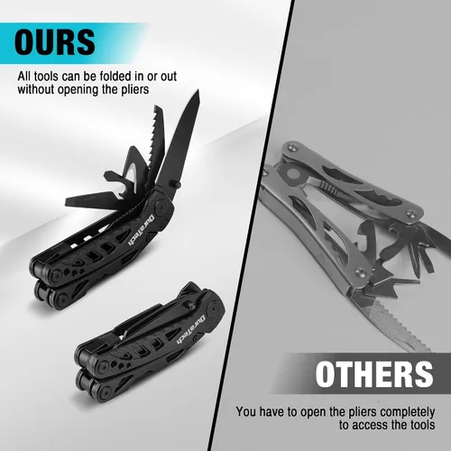 Miniatura 6 de DURATECH Cuchillo multiherramienta 11 en 1, regalo para hombres, papá, cuchillo de bolsillo multiherramienta de acero inoxidable con hoja grande