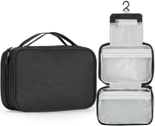 Etercycle Neceser de viaje compacto para mujeres y hombres, organizador de ducha colgante impermeable con gancho, bolsa de lavado plegable portátil
