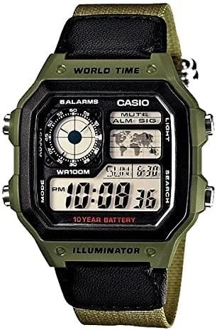 Miniatura 9 de Casio Reloj Clásico Verde AE1200WHB-3B, Movimiento de cuarzo