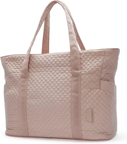 BAGSMART Bolsa grande para mujer, bolsa de hombro de viaje con asa superior con hebilla para esterilla de yoga para gimnasio, trabajo, viajes