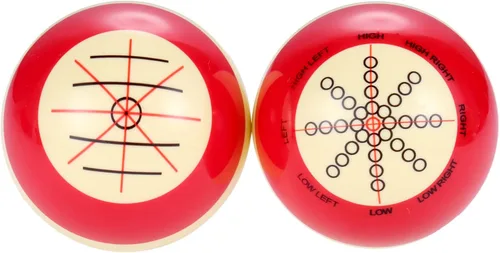Miniatura 4 de Bola de Taco de Billar, Resina de Grado AAA Profesional Estándar Bola de Taco de Práctica y Entrenamiento (2-1/4'', 6 oz) (Rojo Blanco)
