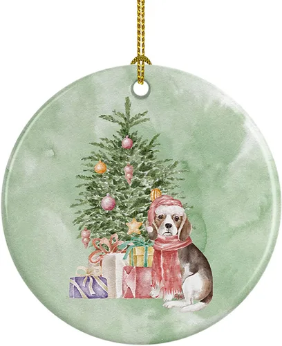 Miniatura 16 de Caroline's Treasures Bulldog, Bulldog inglés #2 y árbol de cerámica adorno colgante para árbol de Navidad, decoración colgante para el hogar