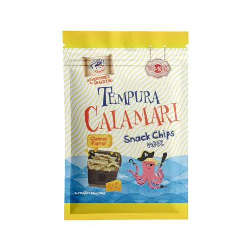 Swashbuckle Snacks Chips de Calamar Crujientes con Sabor a Queso Tempura 5.29oz (150g), Hecho en Japón, Otsumami