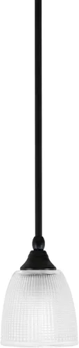 Miniatura 142 de Toltec Lighting Tallo Colgado Mini colgante, acabado de cobre negro, 3.5" cuadrado humo burbuja vidrio
