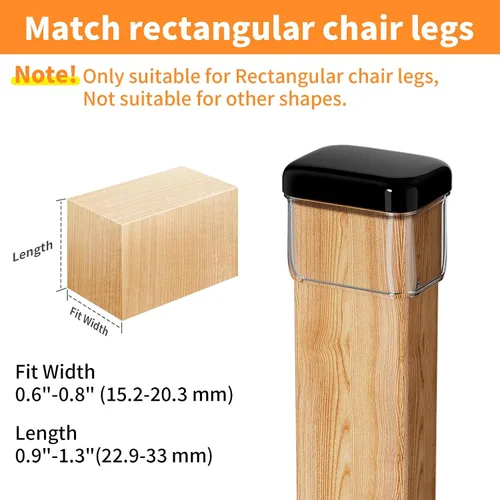 Miniatura 2 de Ezprotekt Deslizadores de patas de silla para alfombra, 8 piezas rectangulares para alfombras, almohadillas para muebles, tapas protectoras de patas