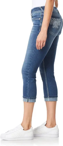 Miniatura 3 de WallFlower Luscious Curvy 23.5" Crop Mid-Rise Bling Insta Stretch Juniors (estándar y Plus)