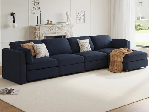 Miniatura 43 de Sofá biplaza extragrande de 83.5 pulgadas, sofás para sala de estar, sofá nube de felpilla de asiento profundo, sofá modular seccional, funda