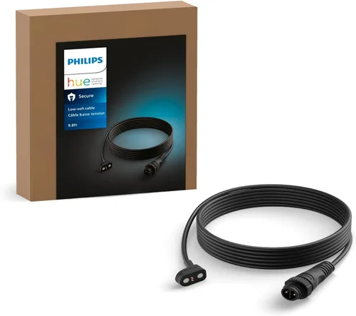 Miniatura 8 de Philips Hue Cable anticaída para cámara segura, plateado, paquete de 1, hecho para uso en exteriores, se conecta a la unidad de fuente