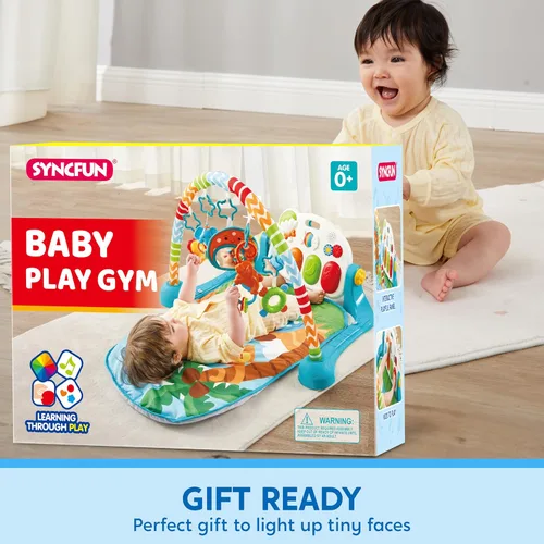 Miniatura 8 de SYNCFUN Alfombra de juego para bebé, juguetes para el tiempo de barriga, juguetes de aprendizaje musical para bebés de 0 a 6 meses, adorable