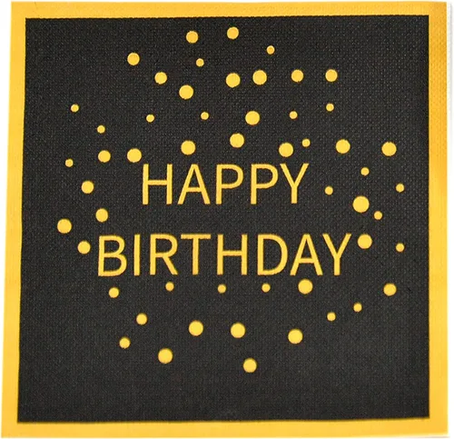HOME-X Servilletas de papel color negro y dorado, servilletas cuadradas para fiesta, 48 unidades, 6.5 x 6.5 pulgadas